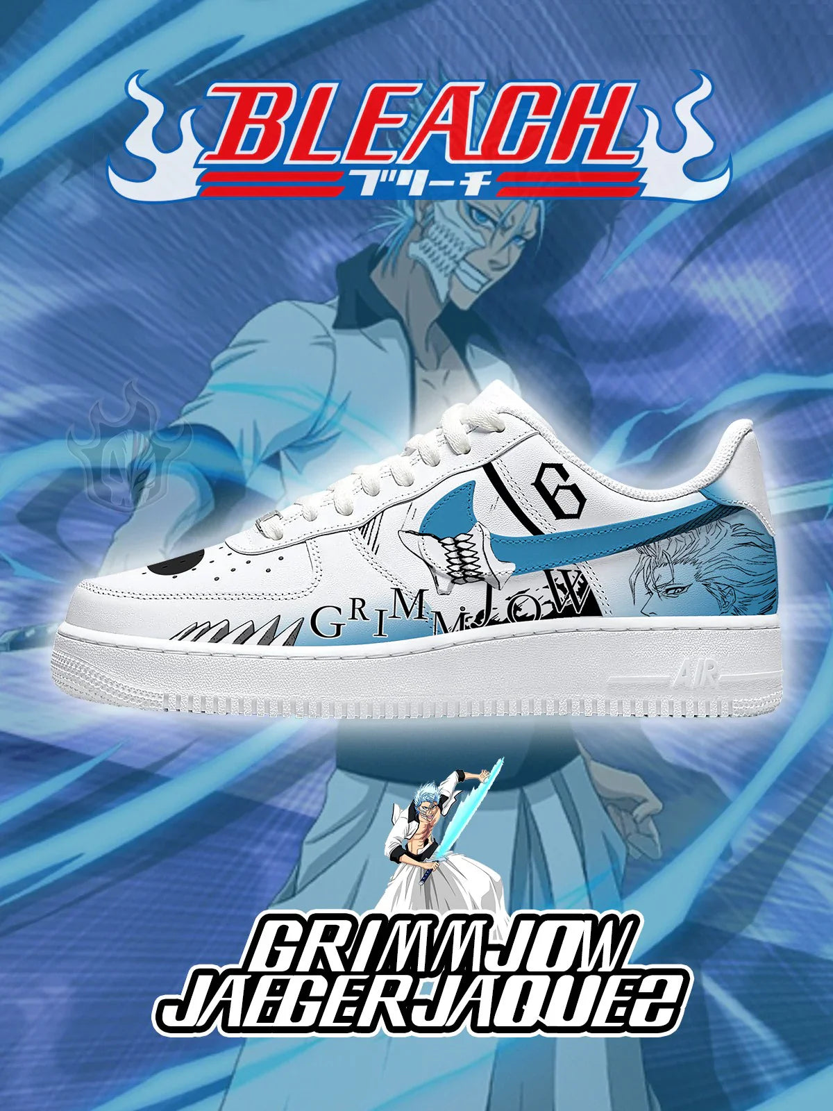 Grimmjow Jaegerjaquez limited edition Design Shoes F1