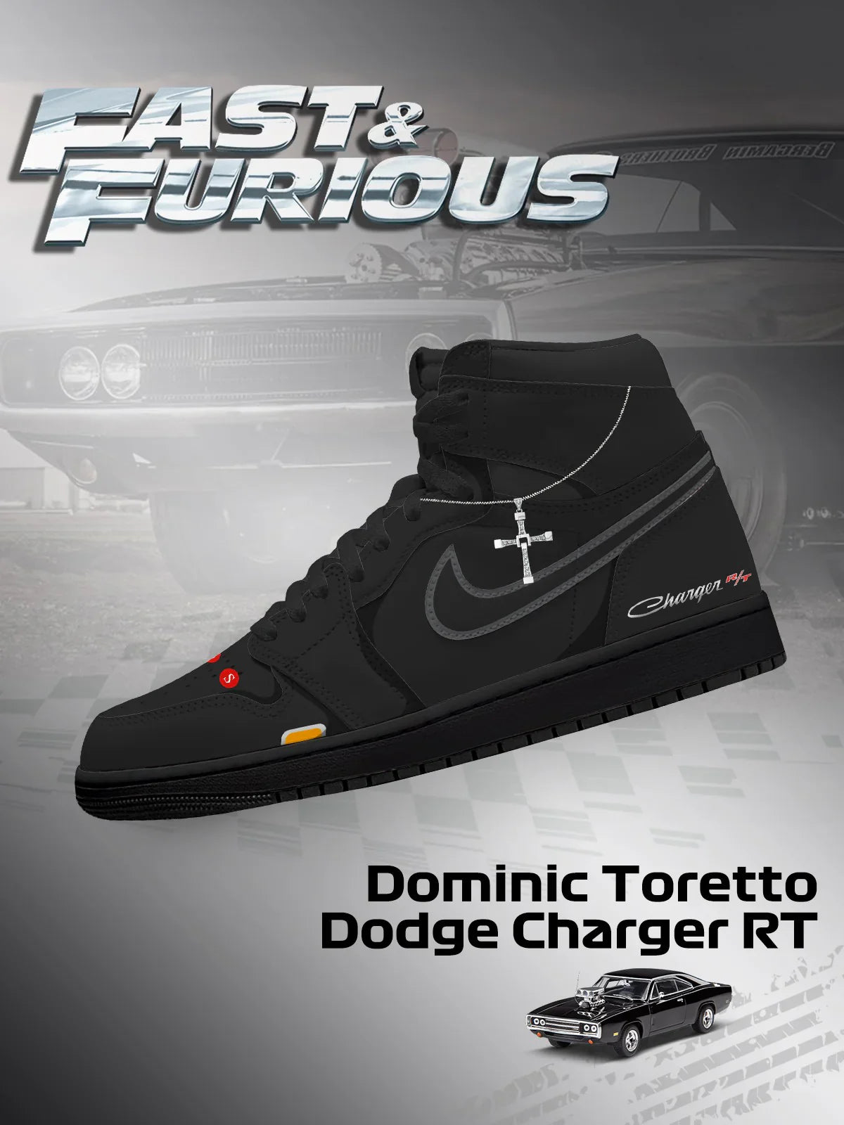 Dominic Toretto Charger RT Design Shoes J1