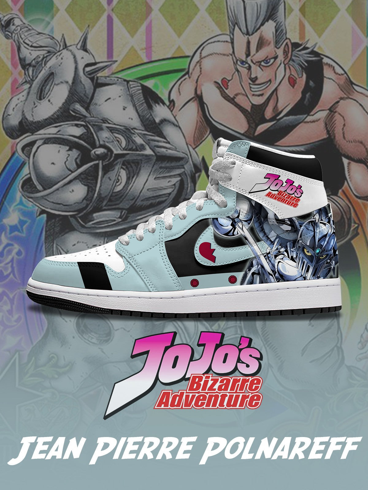Jean Pierre Polnareff V.2 Custom High-Top Sneakers Design Shoes J1