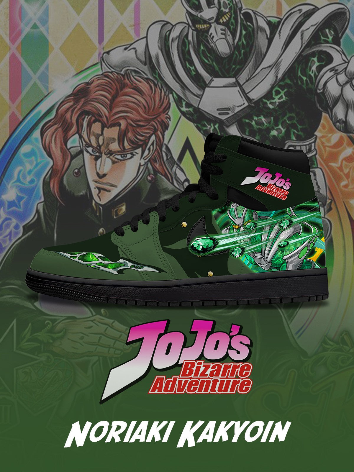 Noriaki Kakyoin V.2 Custom High-Top Sneakers Design Shoes J1