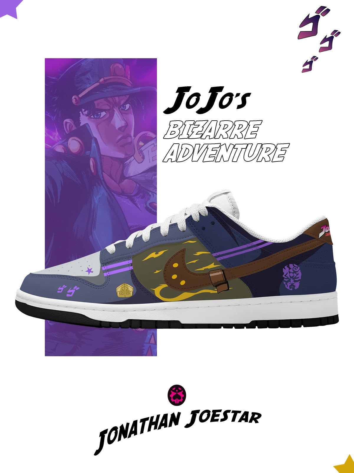 Jonathan Joestar V.1 Custom Court-Low Sneakers Design Shoes DK
