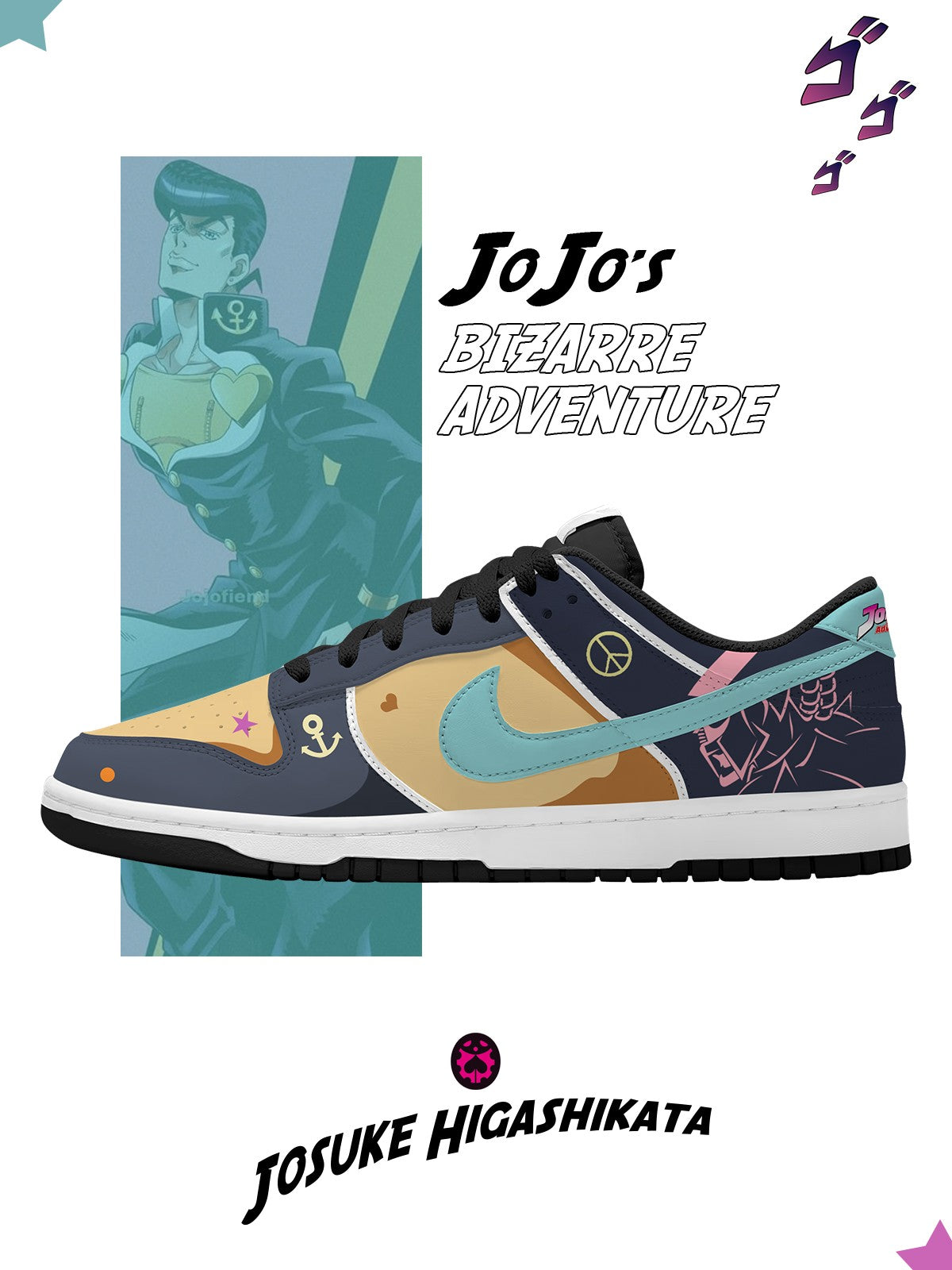 Josuke Higashikata V.1 Custom Court-Low Sneakers Design Shoes DK