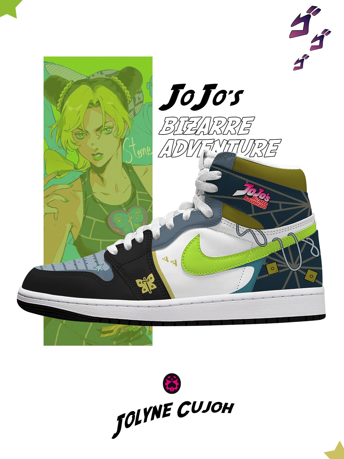Jolyne Cujoh V.1 Custom High-Top Sneakers Design Shoes J1