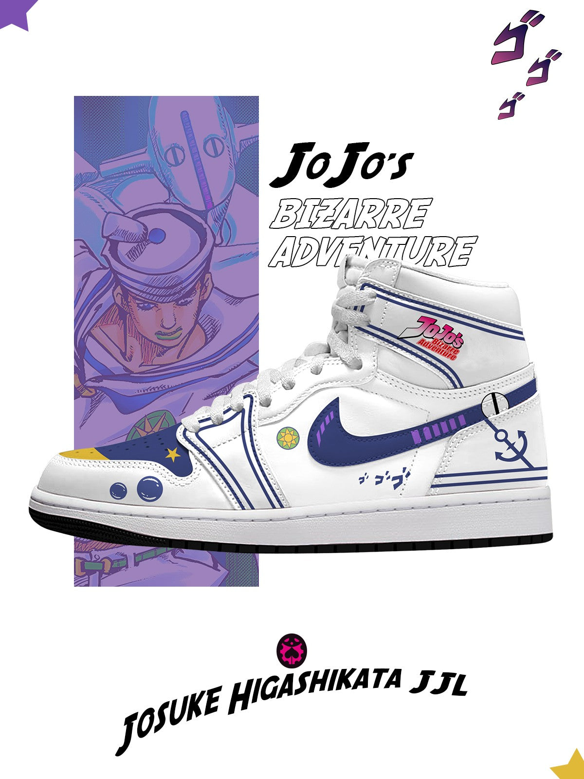 Josuke Higashikata JJL V.1 Custom High-Top Sneakers Design Shoes J1