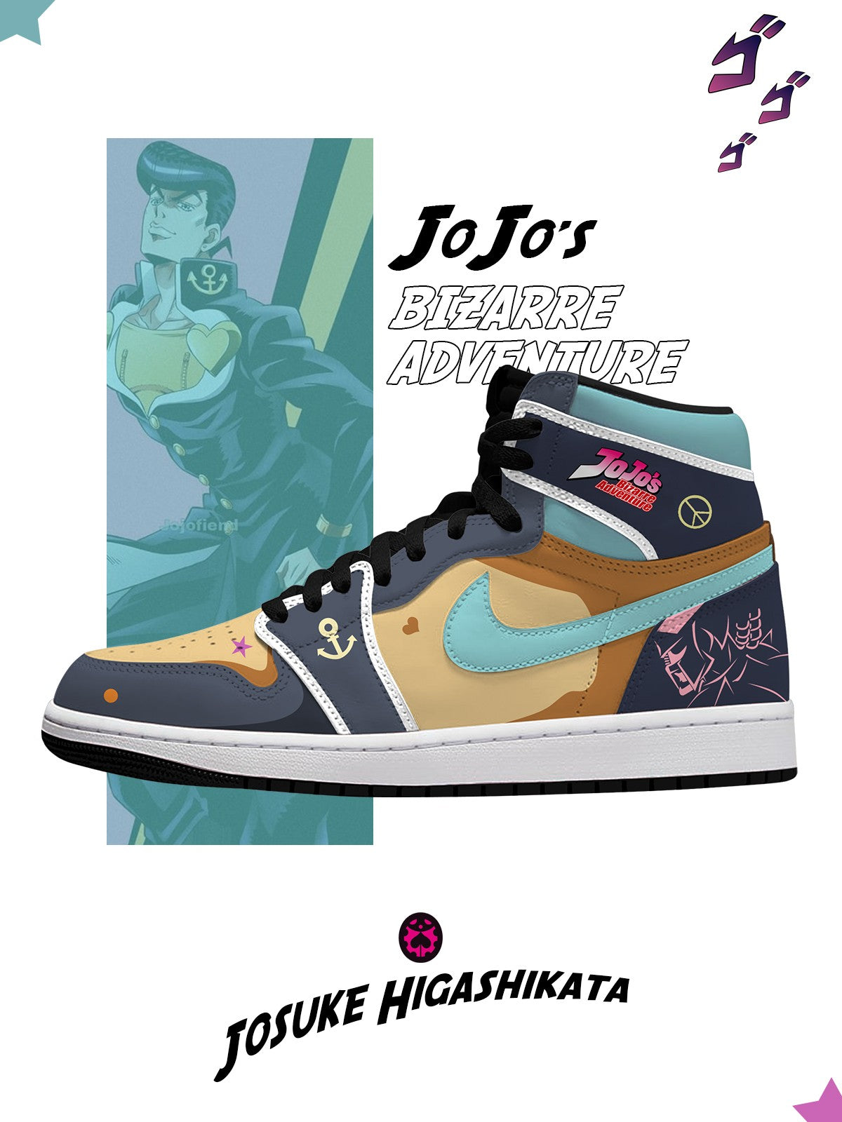 Josuke Higashikata V.1 Custom High-Top Sneakers Design Shoes J1