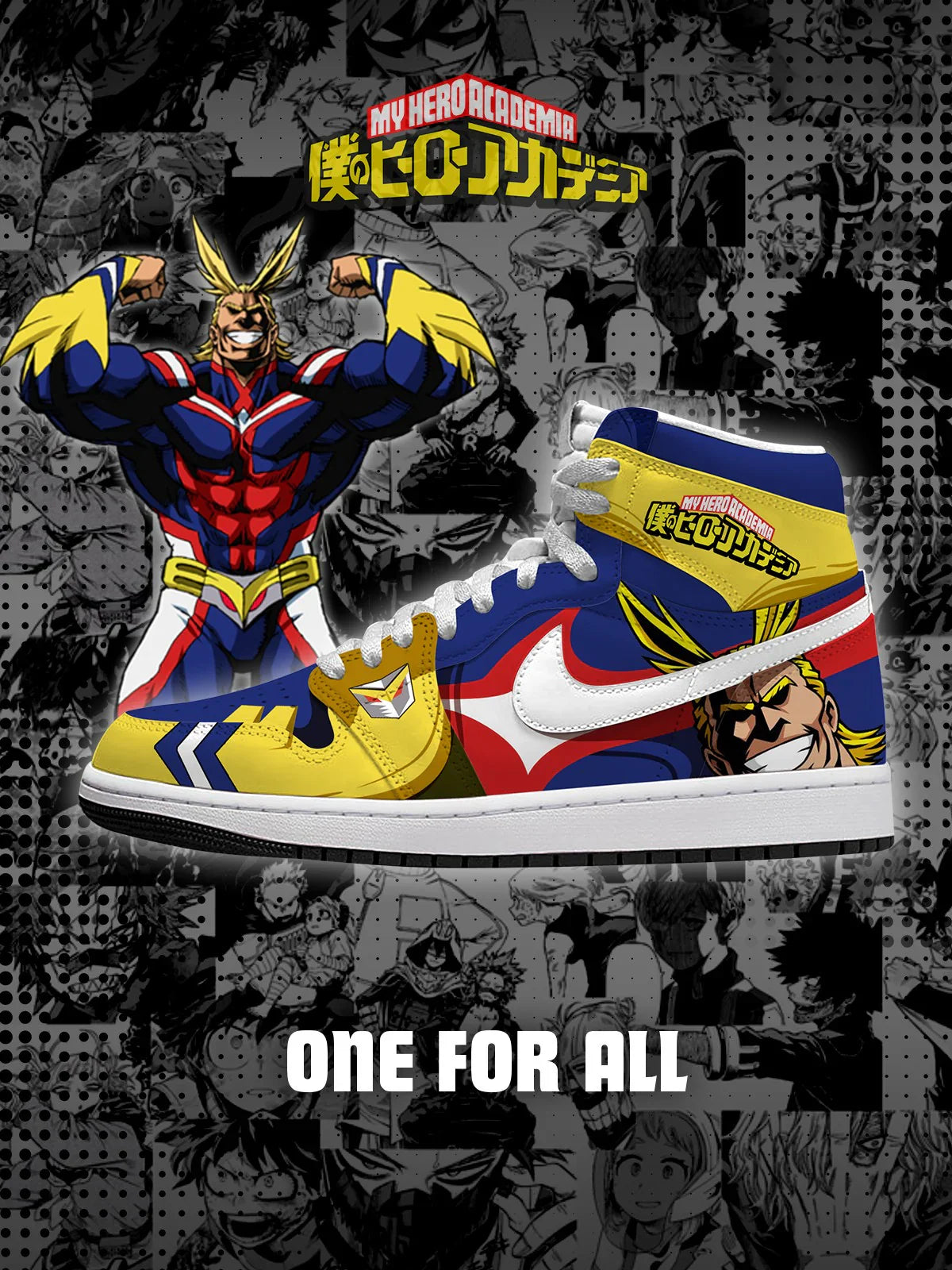 All Might (Adult and kids size available) Limited Edition Design Shoes J1
