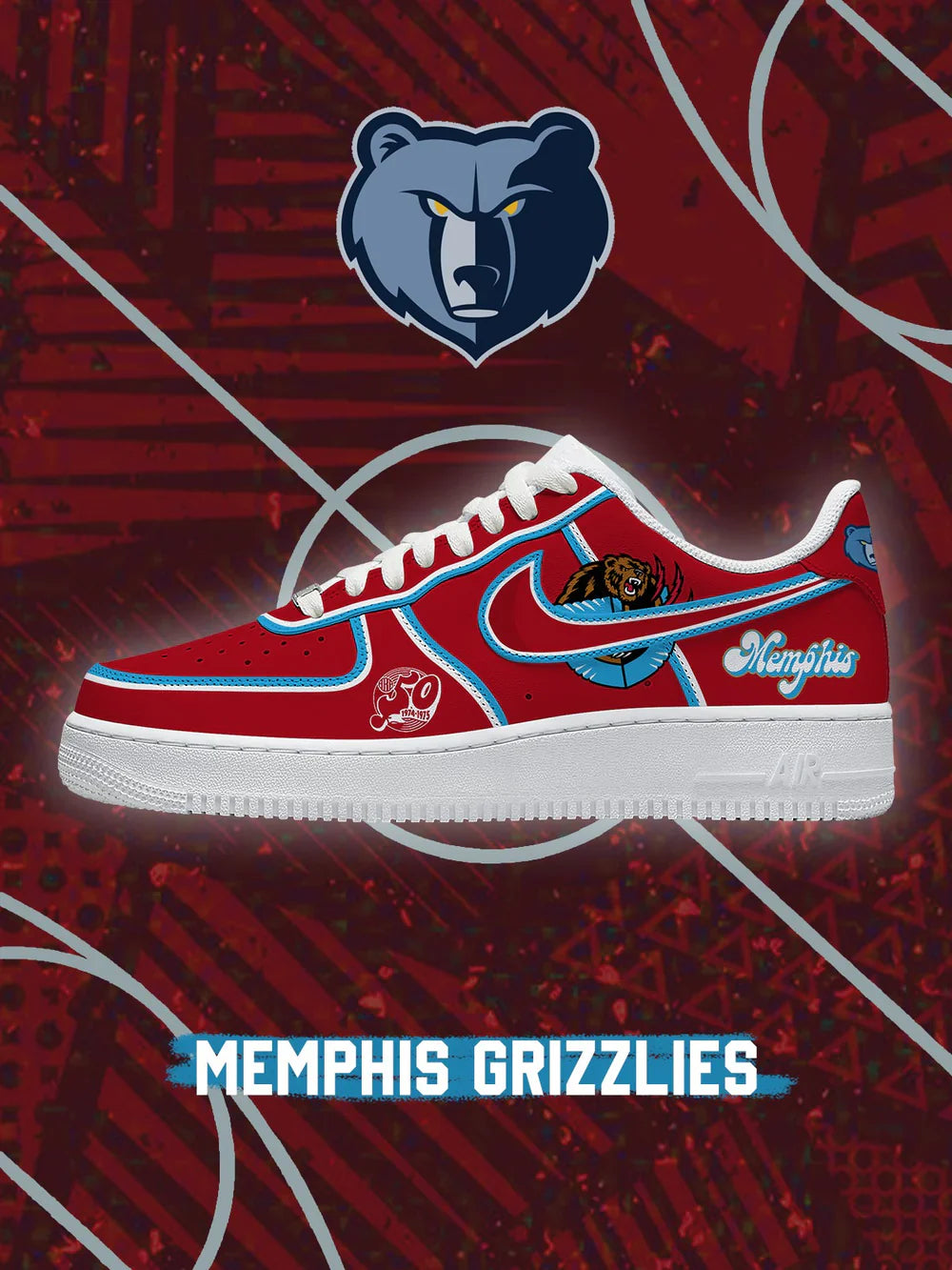 Memphis Basketball limited edition Design Shoes F1