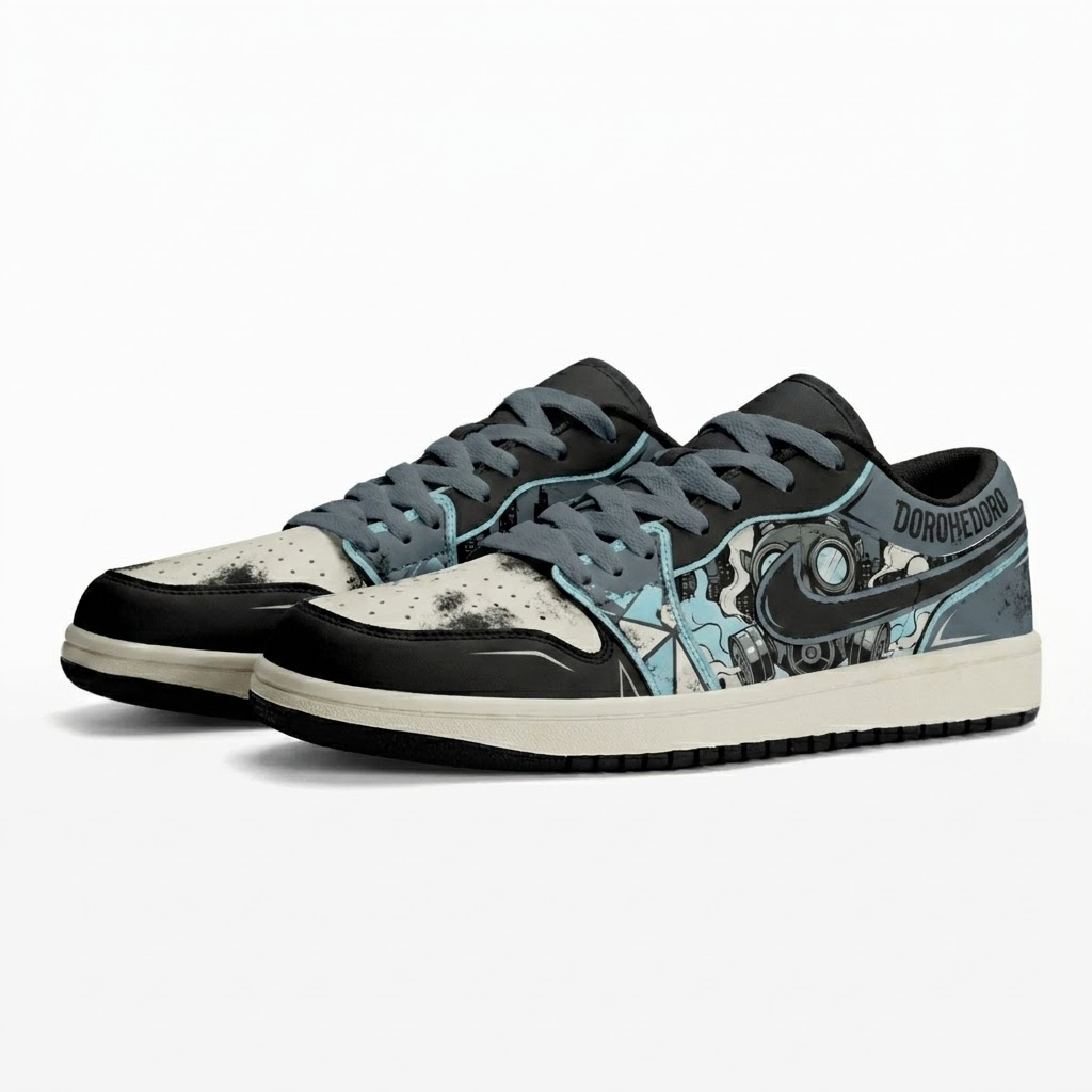 Blue Night Hole Design Shoes J1