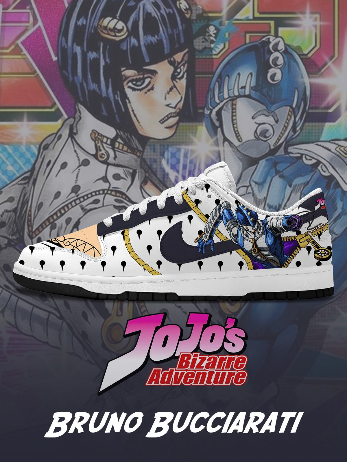Bruno Bucciarati V.2 Custom Court-Low Sneakers Design Shoes DK