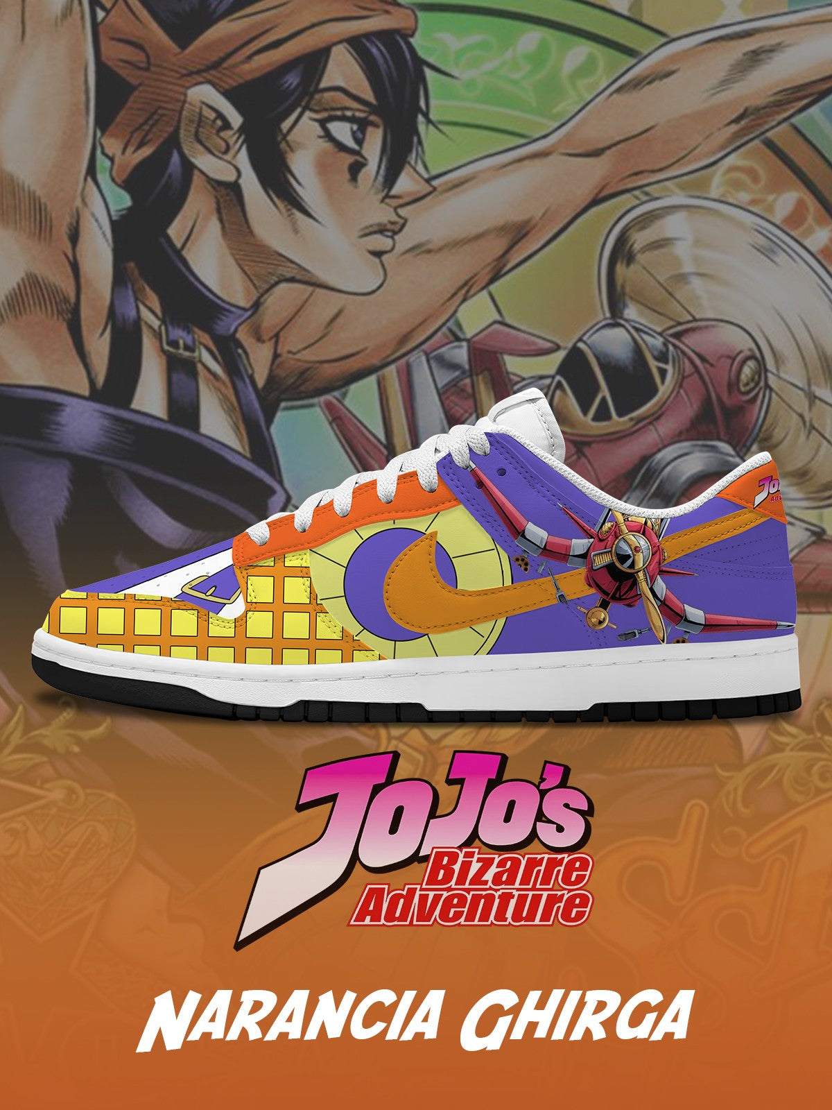 Narancia Ghirga V.2 Custom Court-Low Sneakers Design Shoes DK