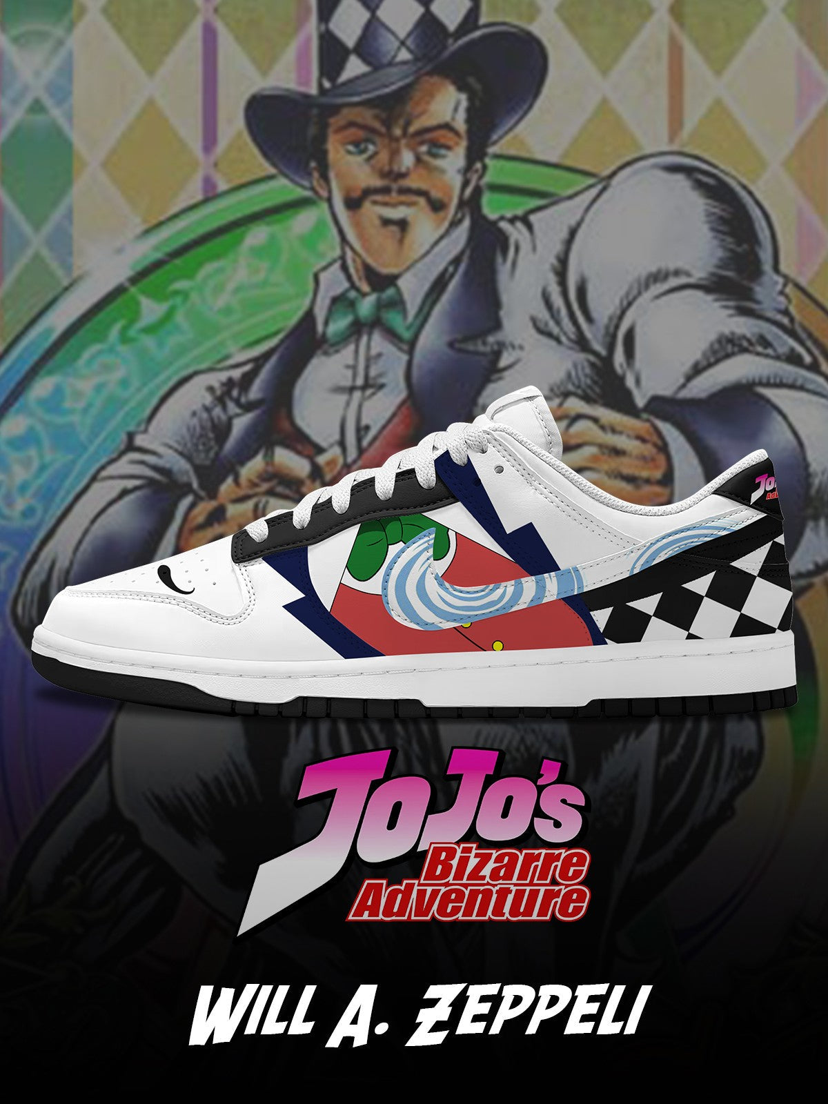 Will A. Zeppeli V.2 Custom Court-Low Sneakers Design Shoes DK