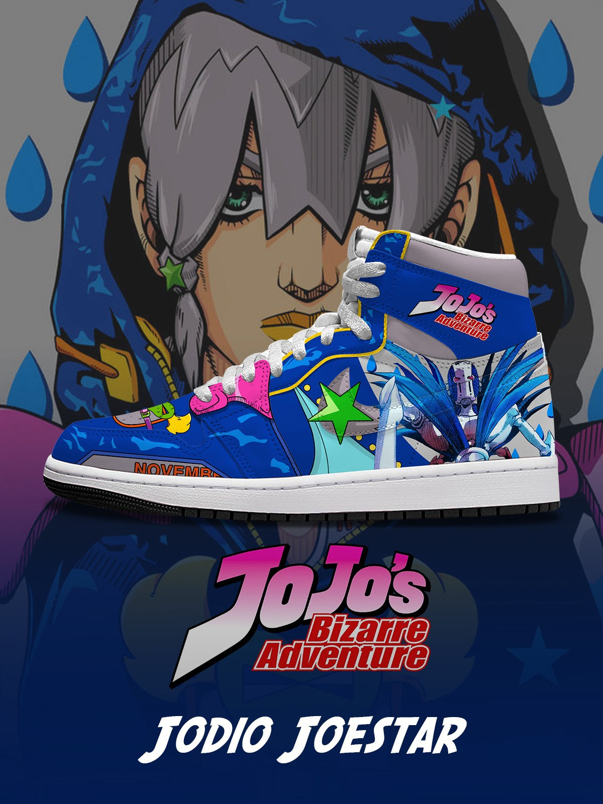Jodio Joestar V.1 Custom High-Top Sneakers Design Shoes J1