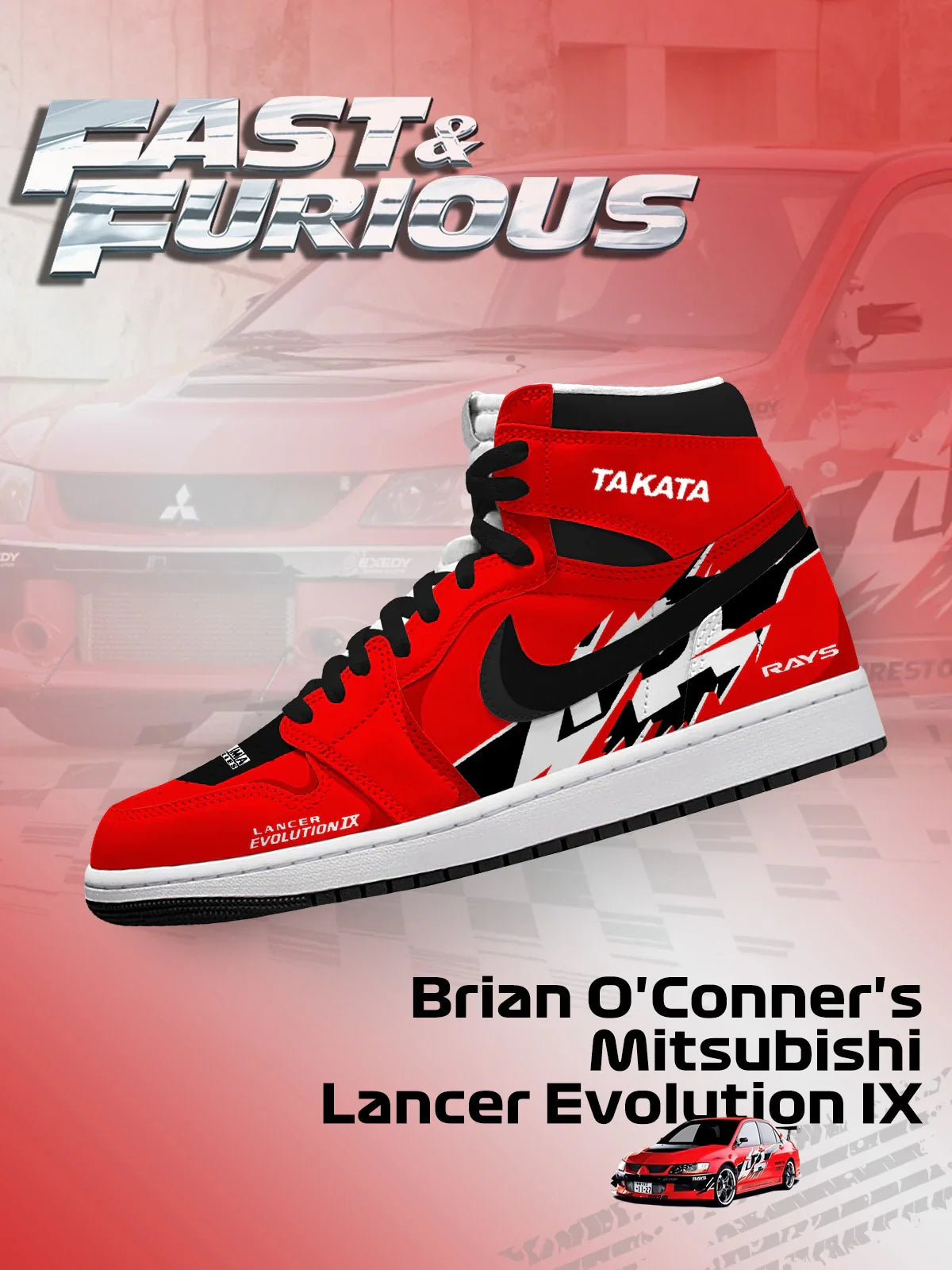 Brian O'Conner's Lancer Evolution IX Design Shoes J1