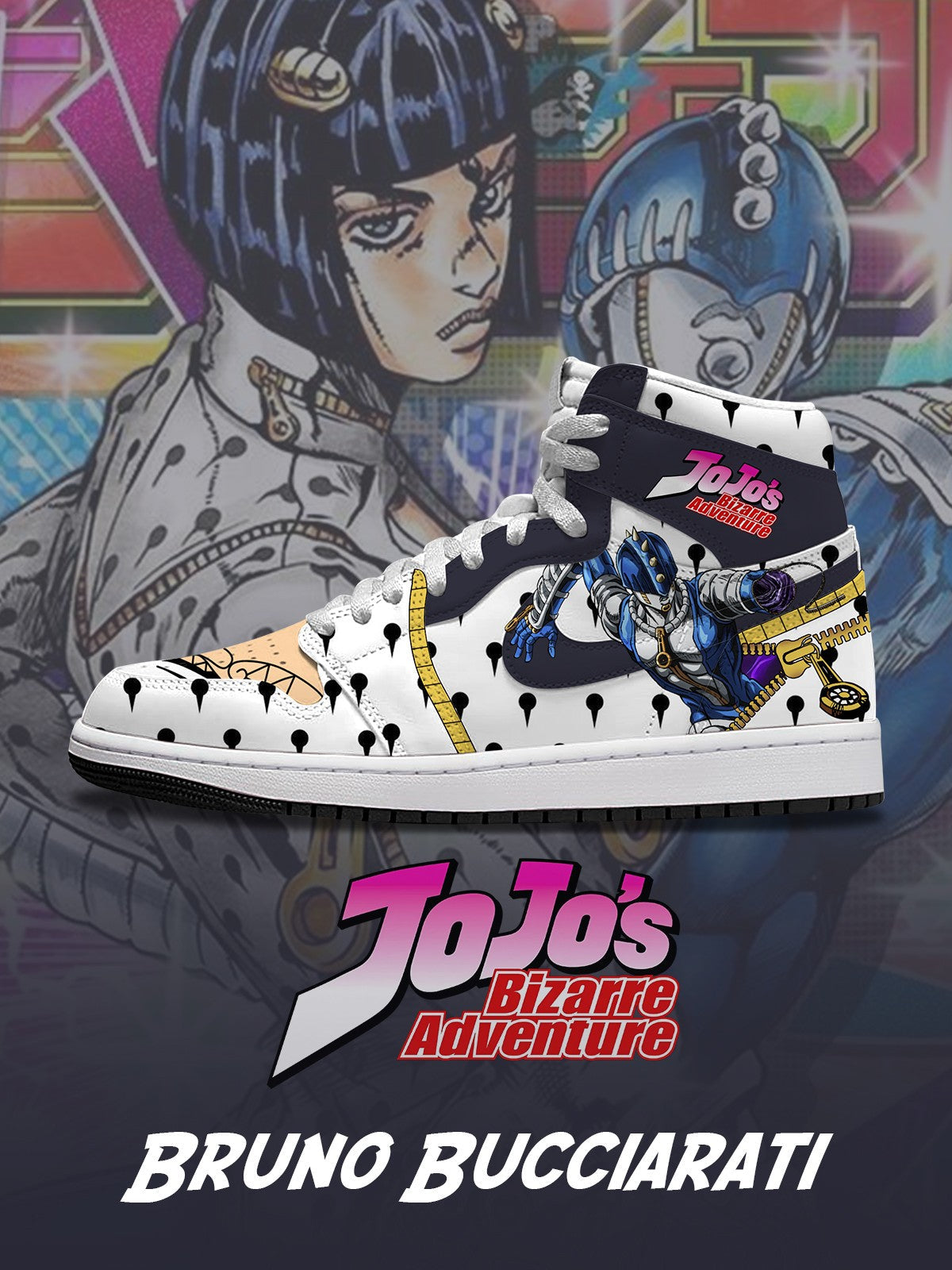 Bruno Bucciarati V.2 Custom High-Top Sneakers Design Shoes J1