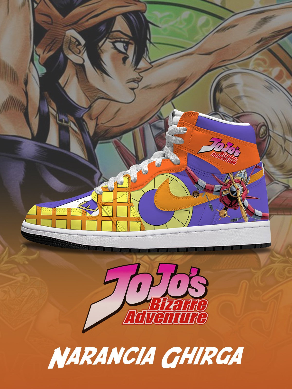 Narancia Ghirga V.2 Custom High-Top Sneakers Design Shoes J1
