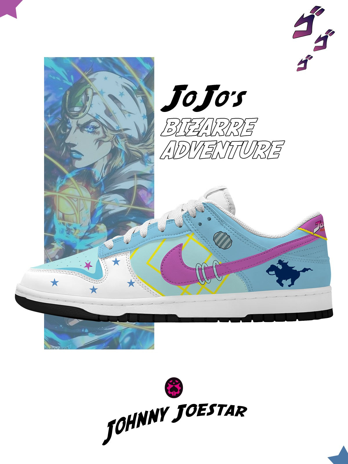 Johnny Joestar V.1 Custom Court-Low Sneakers Design Shoes DK
