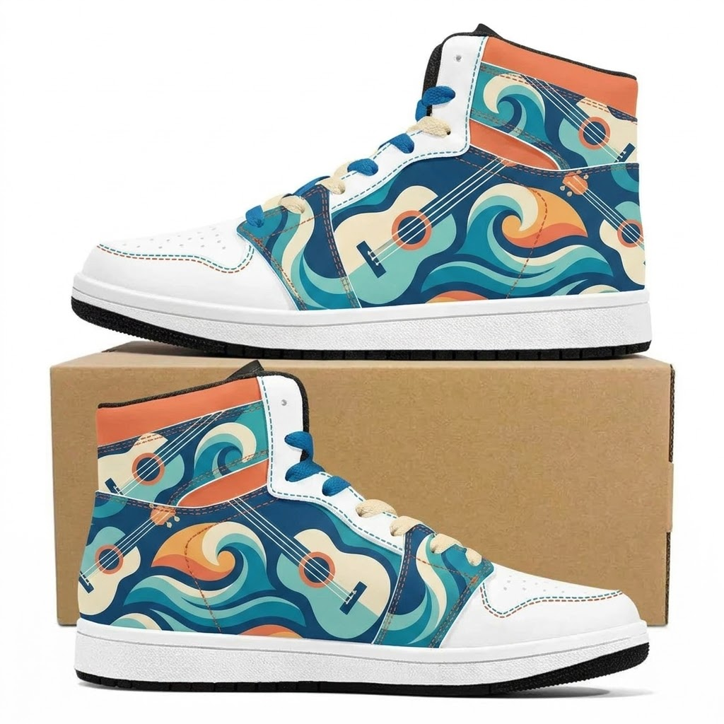 Ukulele Tide Stamp Design Shoes J1